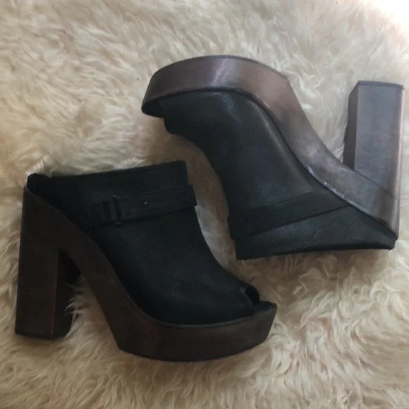 Joie like new black leather platform booties, 39 - Picture 4 of 6